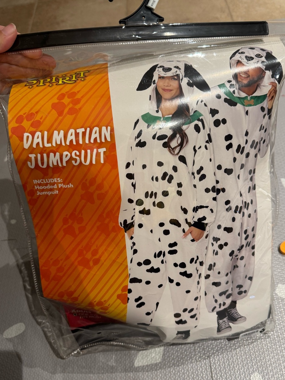 Spirit Dalmatian Hooded Plush Jumpsuit - White & Black